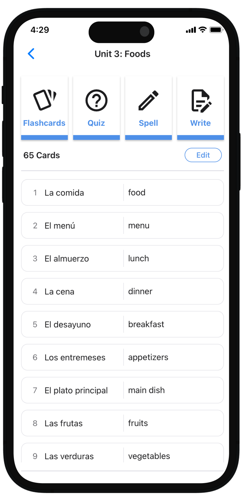 ScanVocab Hub Screen Preview